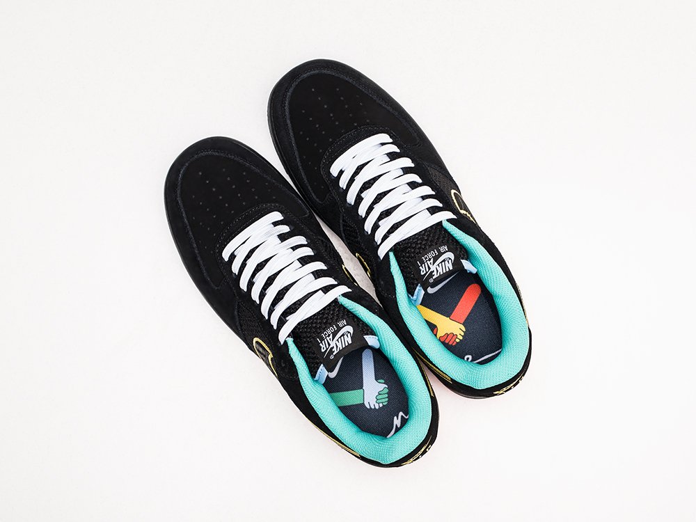 Nike air force 1 low black shiny silver green glow outlet