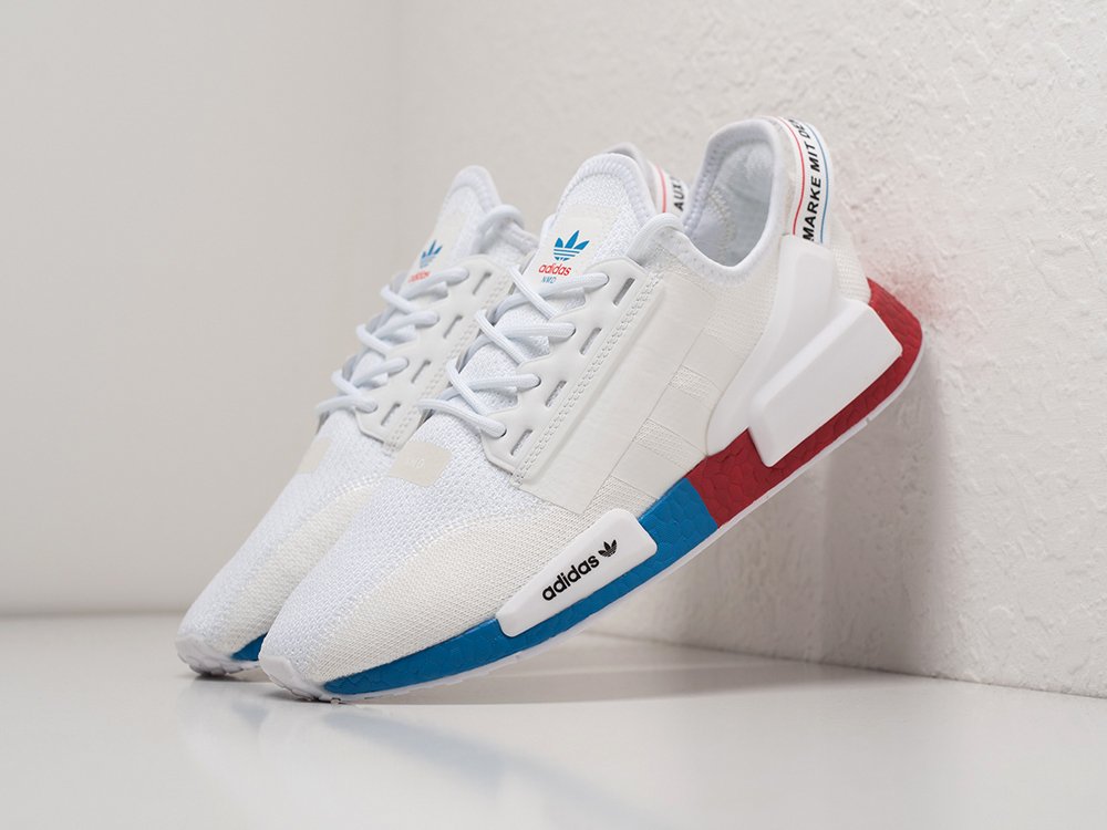 Adidas nmd r1 v2 white cheap red blue